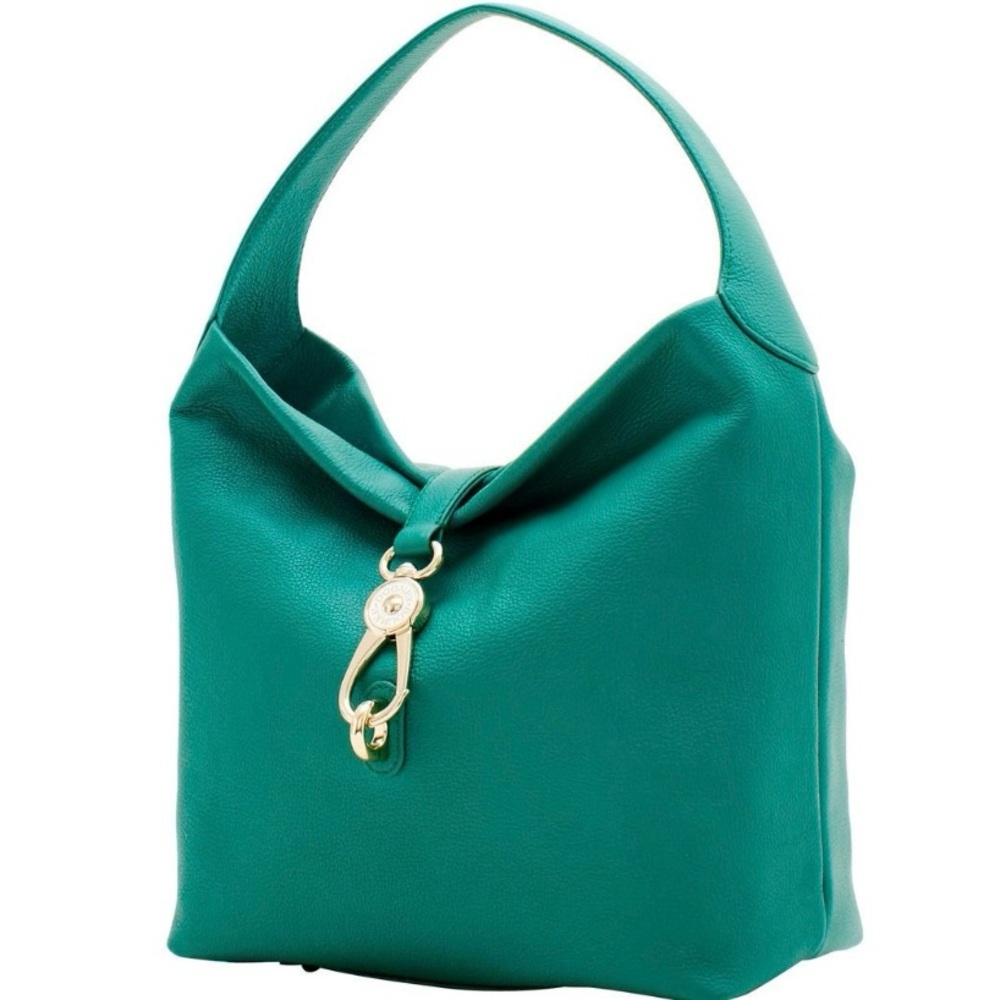 EUC • Dooney & Bourke Belvedere Logo Lock Leather Tote
